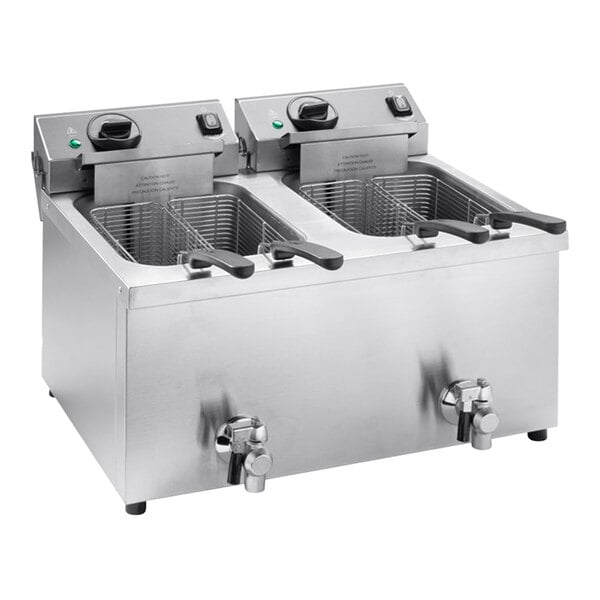 A large Vollrath countertop deep fryer with two containers.