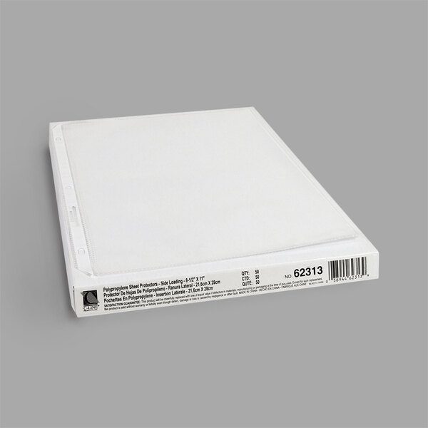 A white box of C-Line Heavy Weight Clear Polypropylene Sheet Protectors with black text.