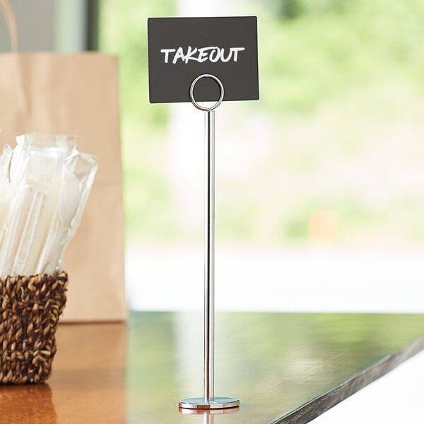 15-Inch Stainless Steel Table Number Card Holder Winco TBH-15 