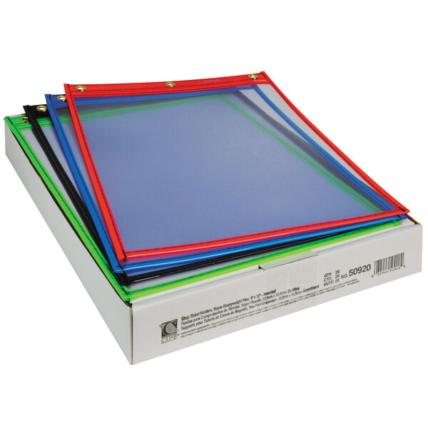 CLine 50920 9" x 12" Assorted Color HeavyDuty Super Heavy Weight Plus Stitched Shop Ticket