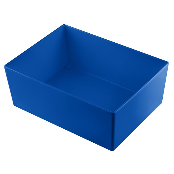 A cobalt blue rectangular Tablecraft bowl.