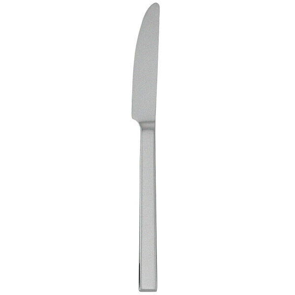 A silver Walco stainless steel dinner knife with a fieldstone finish on a white background.