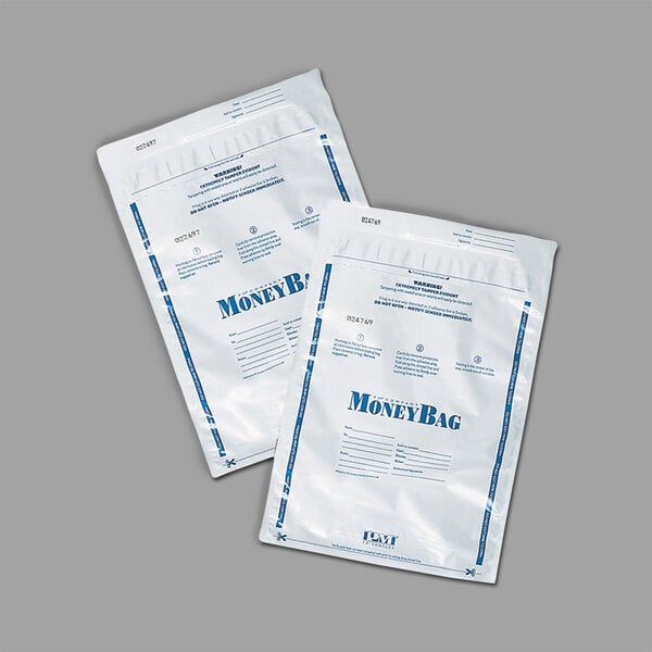 MMF Industries Tamper-Evident Deposit/Cash Bags Plastic 9 x 12 White 100 Bags 