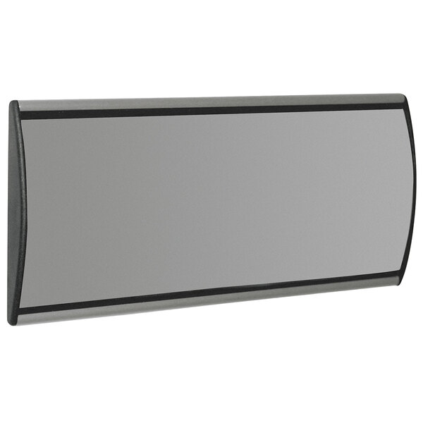 A black and silver People Pointer wall sign with a black aluminum base.