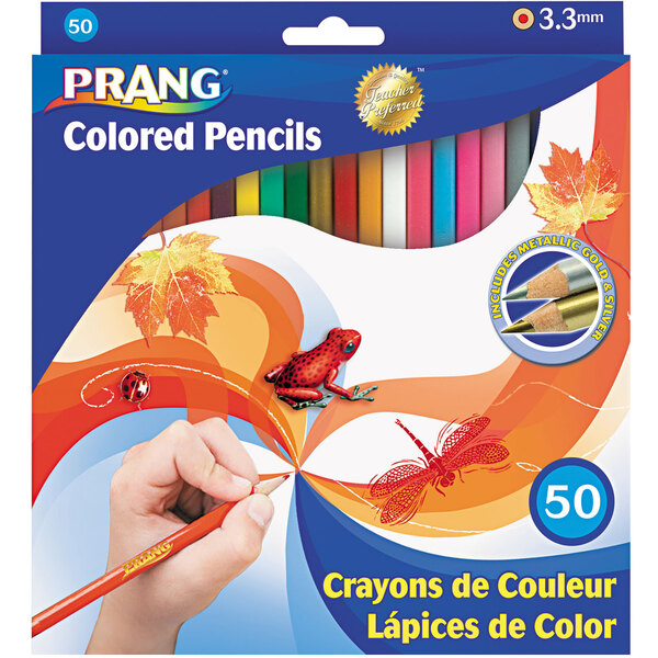 A box of 50 Prang colored wood pencils.