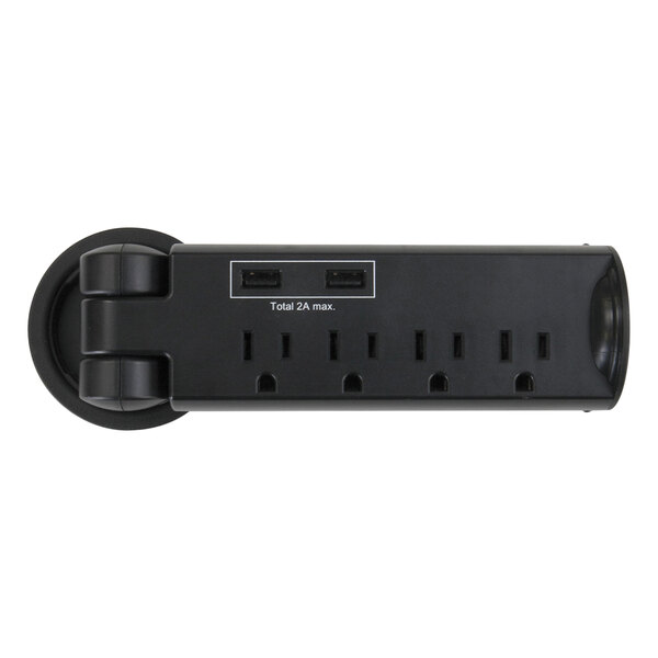 A Safco black power strip with multiple ports.