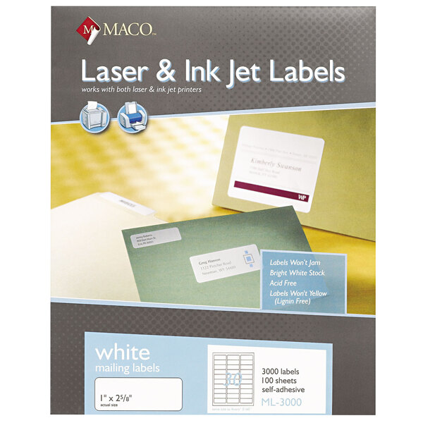 Americopy by Ace 3000 30 Up Address/Shipping Laser/ Ink Jet Labels 1" x 2 5/8" 