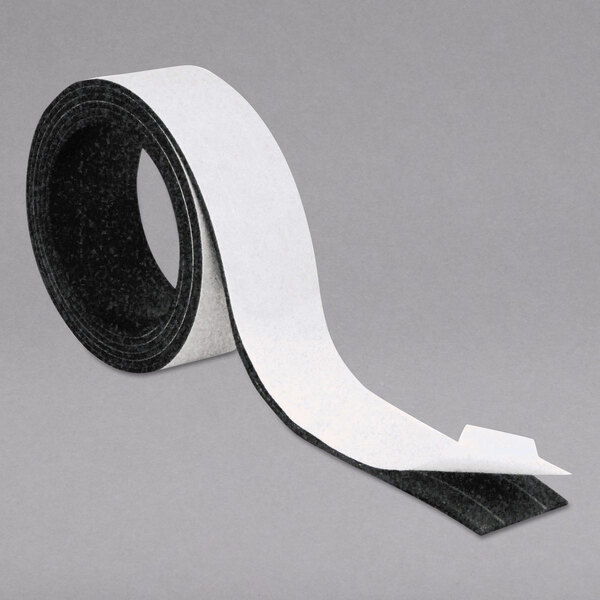A roll of MasterVision magnetic tape with a black and white strip