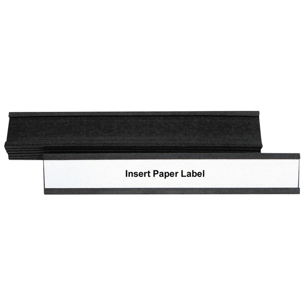 MasterVision BVCFM2632 6" x 1" Magnetic Black Card Holders - 10/Pack