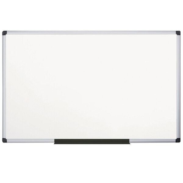 MasterVision BVCMA2107170 48" x 96" White Magnetic Dry Erase Board with Silver Aluminum Frame