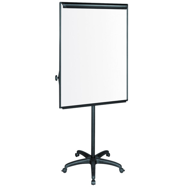 MasterVision EA4800055 Silver Easy Clean 27 1/2 x 39 Mobile Dry Erase  Presentation Easel with Black Frame