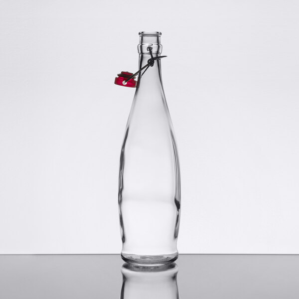 Libbey 13150035 34 oz. Oil / Vinegar Cruet / Water Bottle with Red Wire