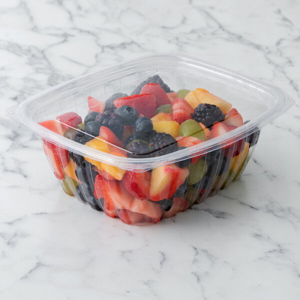 Eco Products EP-RC32 32 oz. PLA Plastic Compostable Rectangular Deli Container and Lid - 200/Case
