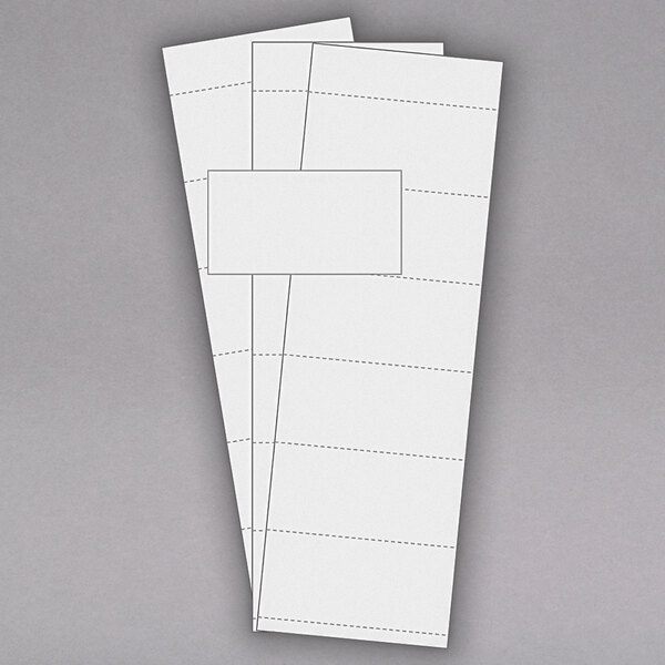 A stack of white rectangular MasterVision replacement data cards.
