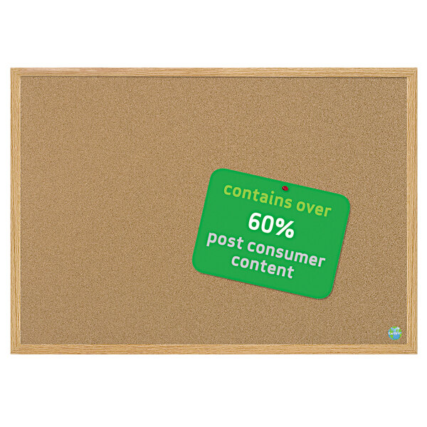 A MasterVision cork board with a green sign that says 60% content.