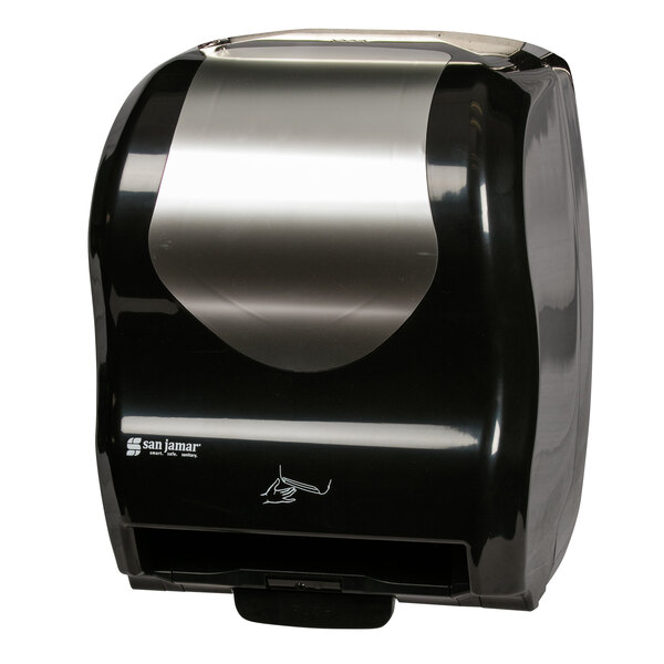 San Jamar T8370BKSS Hybrid Summit Black Stainless Steel Hands Free Paper Towel Dispenser
