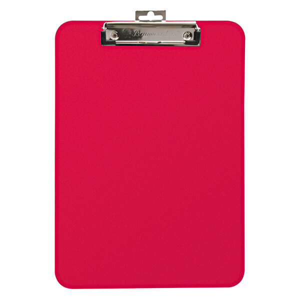 Mobile Ops 61622 1/4" Capacity 8 1/2" x 11" Red Recycled Plastic Clipboard