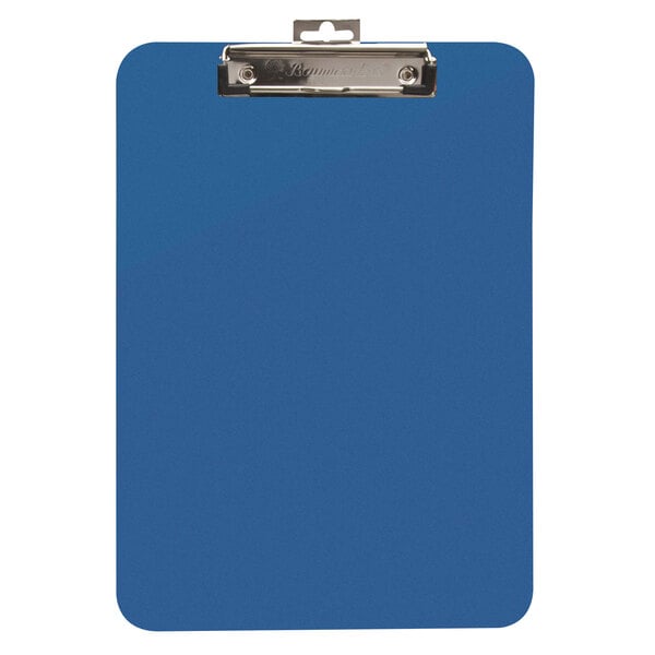 Mobile Ops 61623 1/4" Capacity 8 1/2" x 11" Blue Recycled Plastic Clipboard
