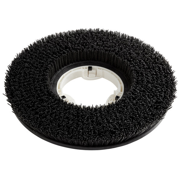 A circular black Minuteman Nylogrit brush with black bristles.