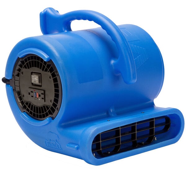 A blue B-Air air blower with a black fan.