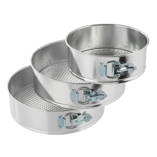Winco Light Tin Springform Cake Pan Set with 8", 9 1/2", and 10" Pans