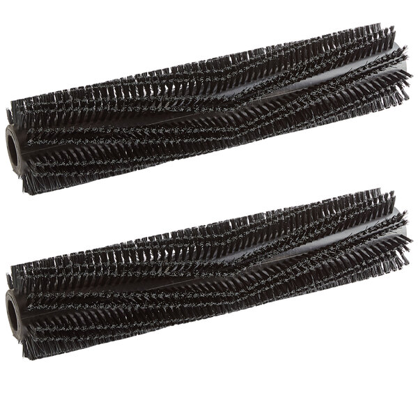 Two black cylindrical brushes with long bristles.