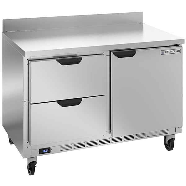 Beverage-Air WTRD48AHC-2 48" Compact Worktop Refrigerator - 1 Door / 2 Drawers