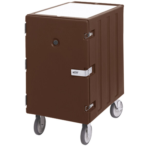 Cambro 1826LBCSP131 Camcart Dark Brown Single Compartment Mobile Cart for 18" x 26" Food Storage Boxes - With Security Package
