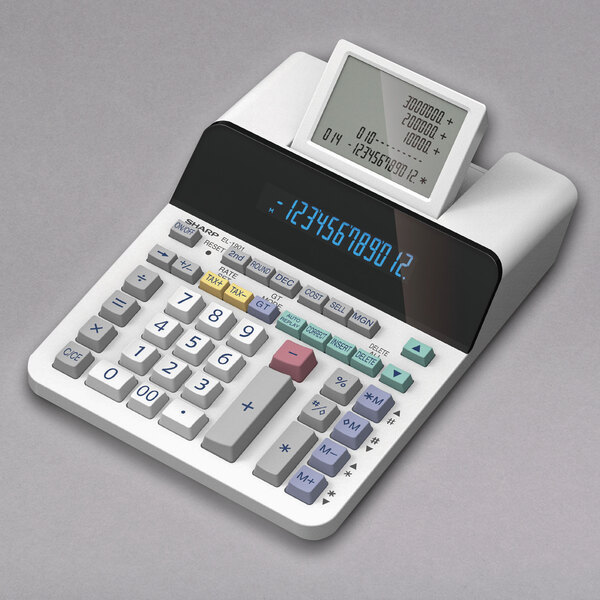 Sharp EL1901 12Digit LCD Paperless Printing Calculator