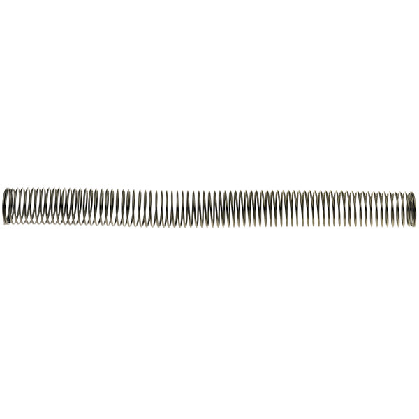 A close-up of a heavy-duty metal spring.