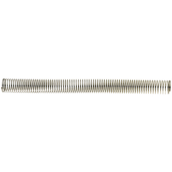 A metal spring on a white background.