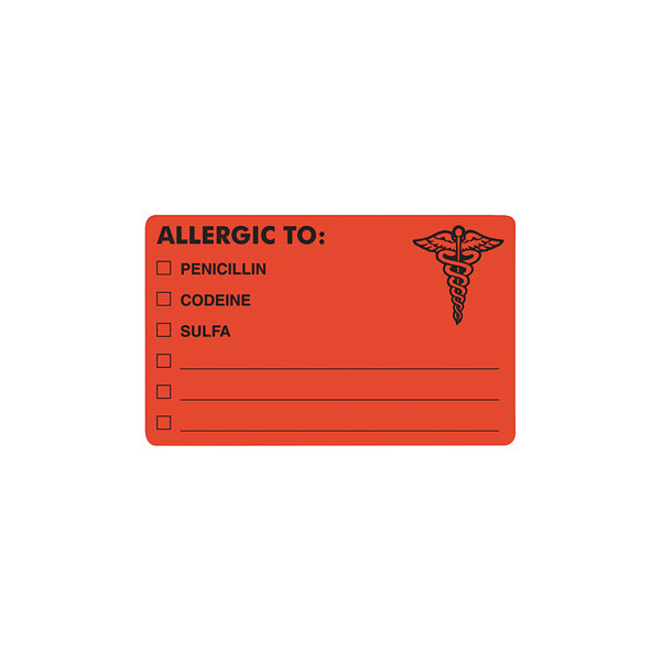 100 x Food Allergy Labels Food Warning Labels Food Allergen Stickers 2 