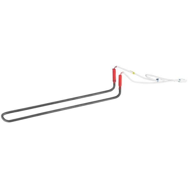 An Avantco defrost element with red and white wires and a hook.