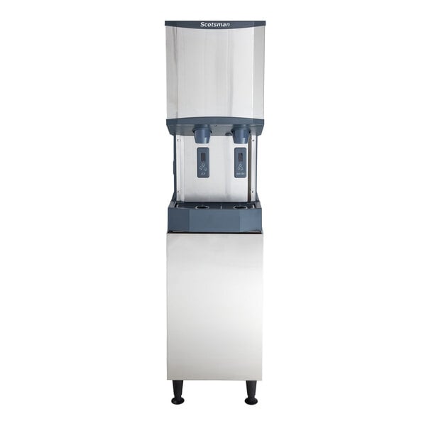 Scotsman HID312A-1 Meridian 16 1/4" Air Cooled Nugget Ice Machine with 12 lb. Bin, Water Dispenser, and Equipment Stand - 115V, 260 lb.