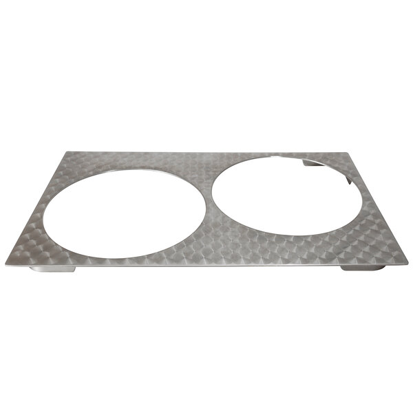 A metal plate for Bon Chef 62303 with two circular holes.