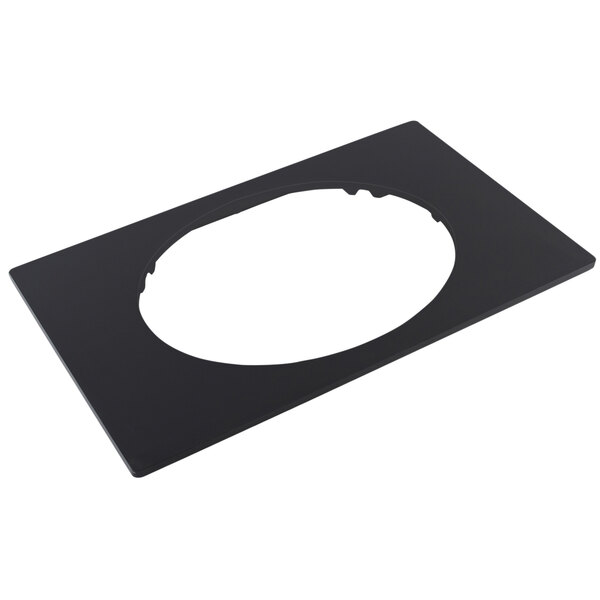 A black rectangular Bonstone tile with a circle in the middle.
