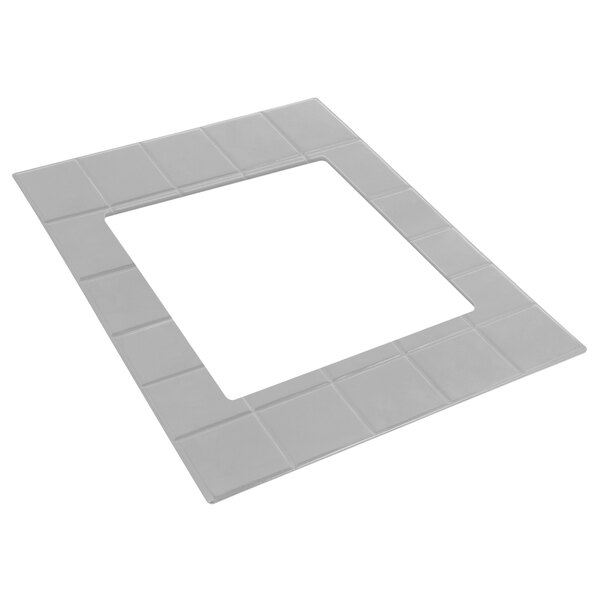 A white rectangular Bon Chef tile with a white square in the middle.