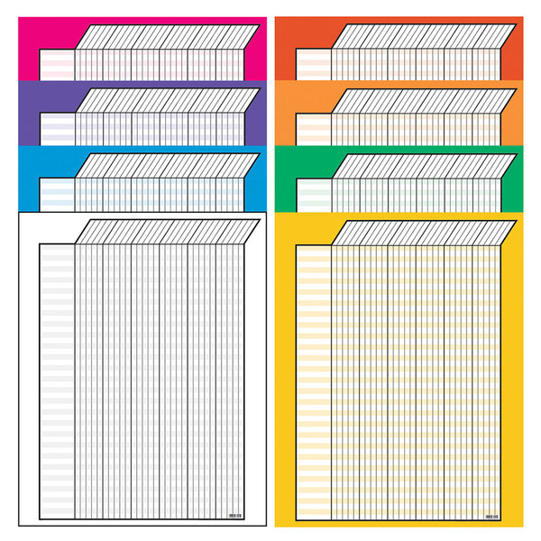 Trend T-73901 22" x 28" Vertical Incentive Chart in Assorted Colors - 8/Pack