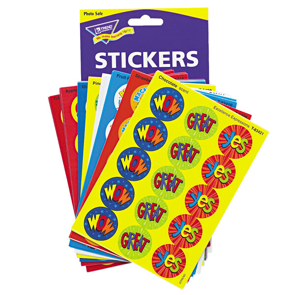 Trend T-6490 Stinky Stickers Praise Words Sticker Variety Pack   - 435/Pack