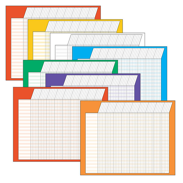 A pack of 8 Trend incentive charts in assorted colors.
