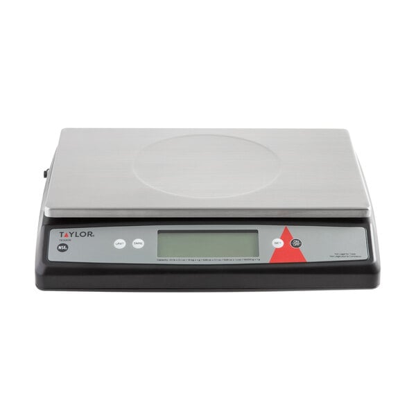 Taylor TE33OS 33 lb Digital Portion Control Scale - 11 1/4 x 7 1/4, Removable & Washable Platform Portion Control Food Scale