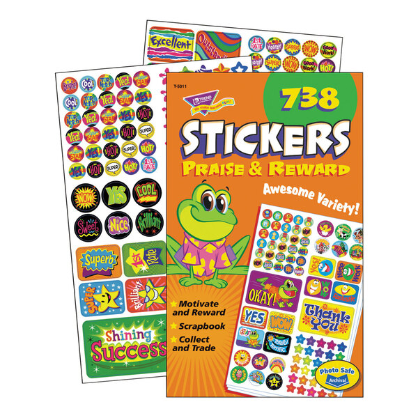 Trend 5011 Assorted Praise and Reward Stickers - 738/Pack