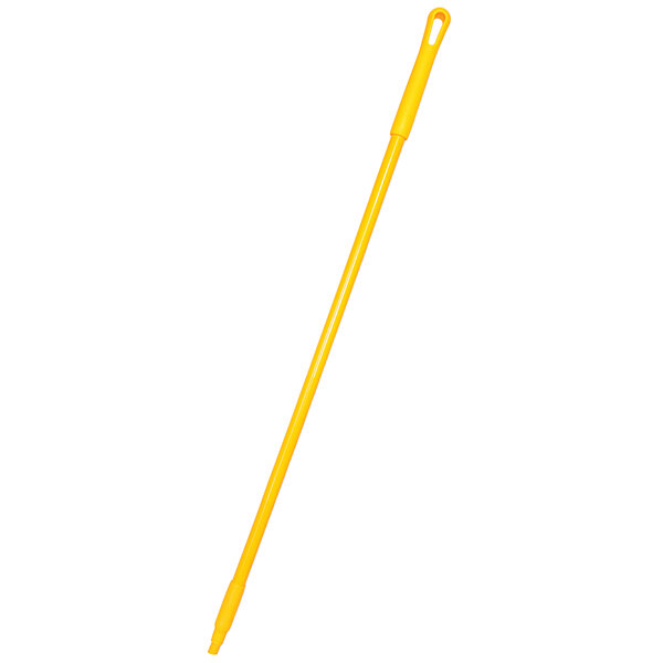A yellow stick with a Carlisle yellow threaded broom/squeegee handle.