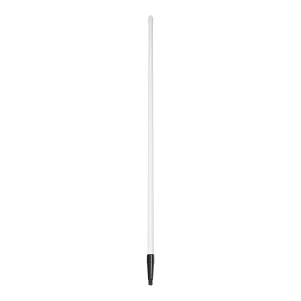 A white pole with a black threaded tip.