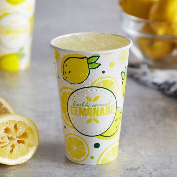 Carnival King 16 oz. Poly Paper Lemonade Cup - 1000/Case
