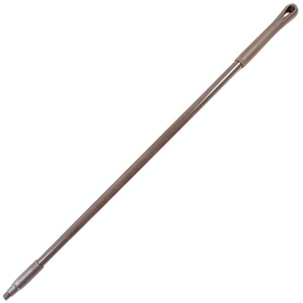 A Carlisle brown threaded metal pole with a handle.