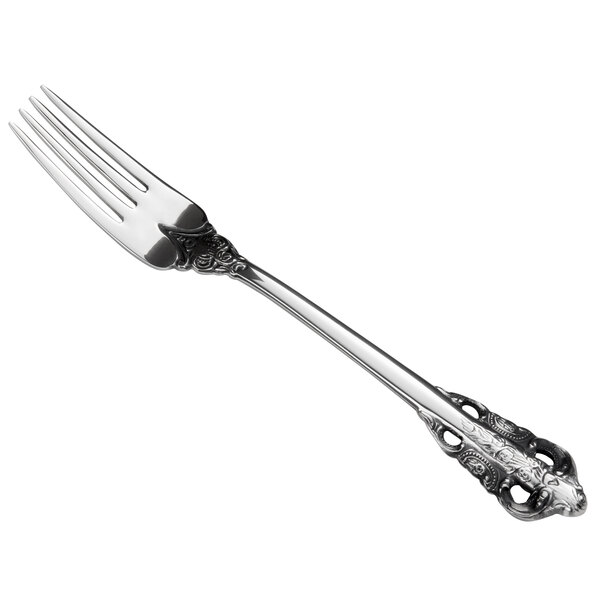 A case of 12 Giovanni stainless steel salad forks with a silver handle.