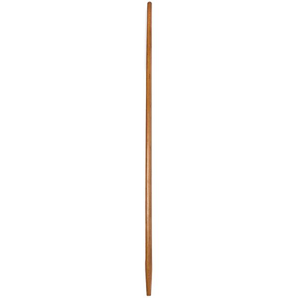 A Carlisle tapered wood broom/squeegee handle with a long wooden pole.