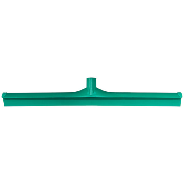 A Carlisle green plastic frame with a green rubber squeegee blade.