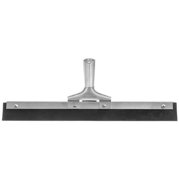 A black and silver Carlisle Flo-Pac floor squeegee with a metal frame.